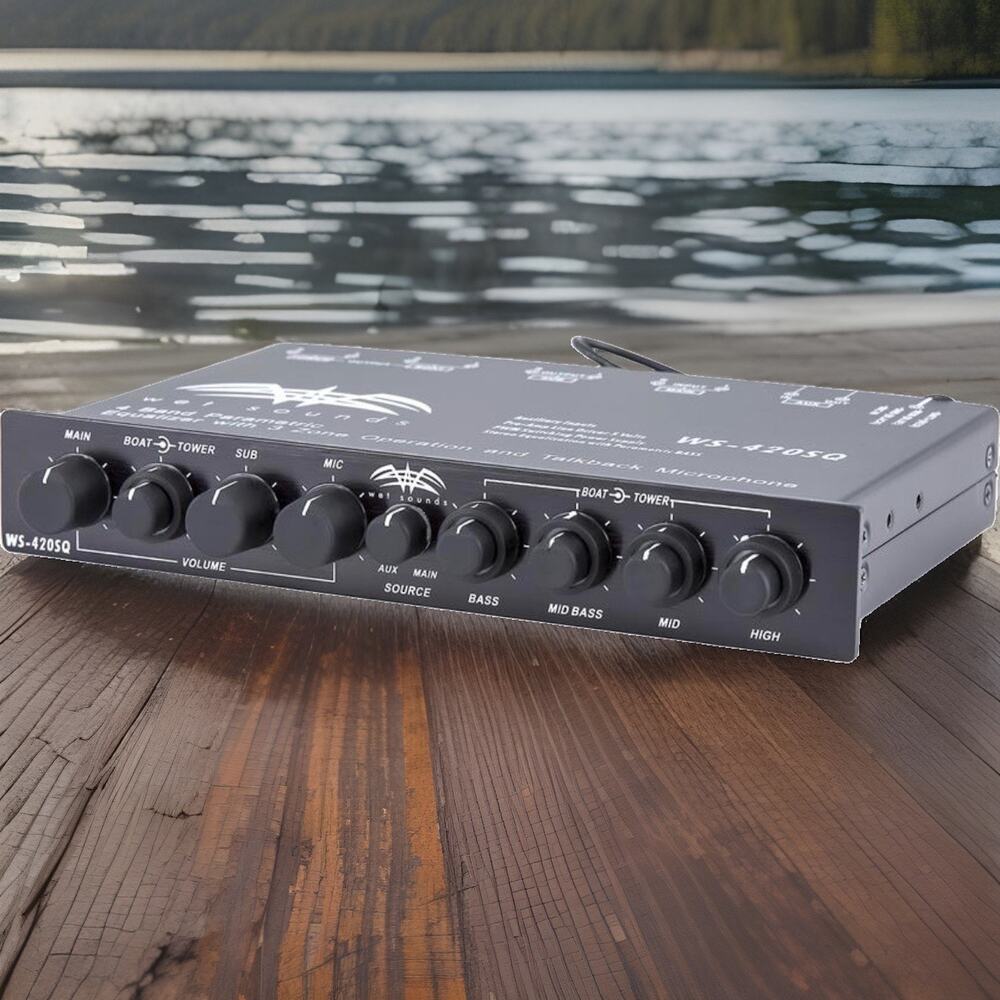 Wet Sounds Marine WS-420 SQ 4 Band EQ 3 Zone Control with Talk Microphone NEW